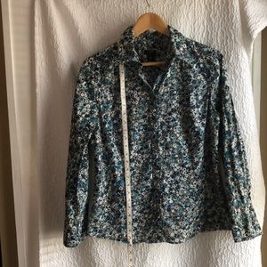 Ann Taylor Blouse - Sz 12, Blue flower print